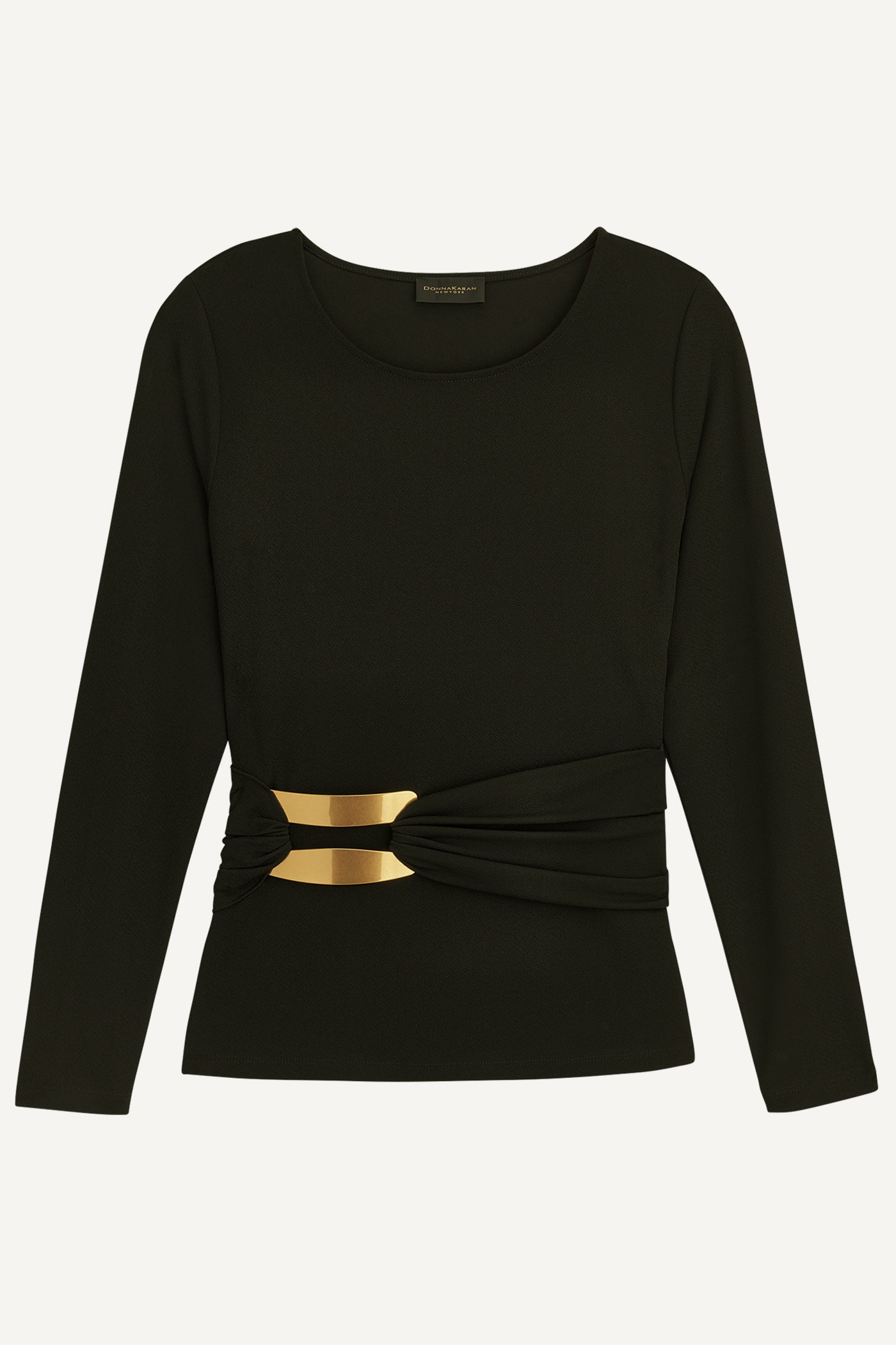 LONG SLEEVE TOP WITH BRUSHED HARDWARE DETAIL