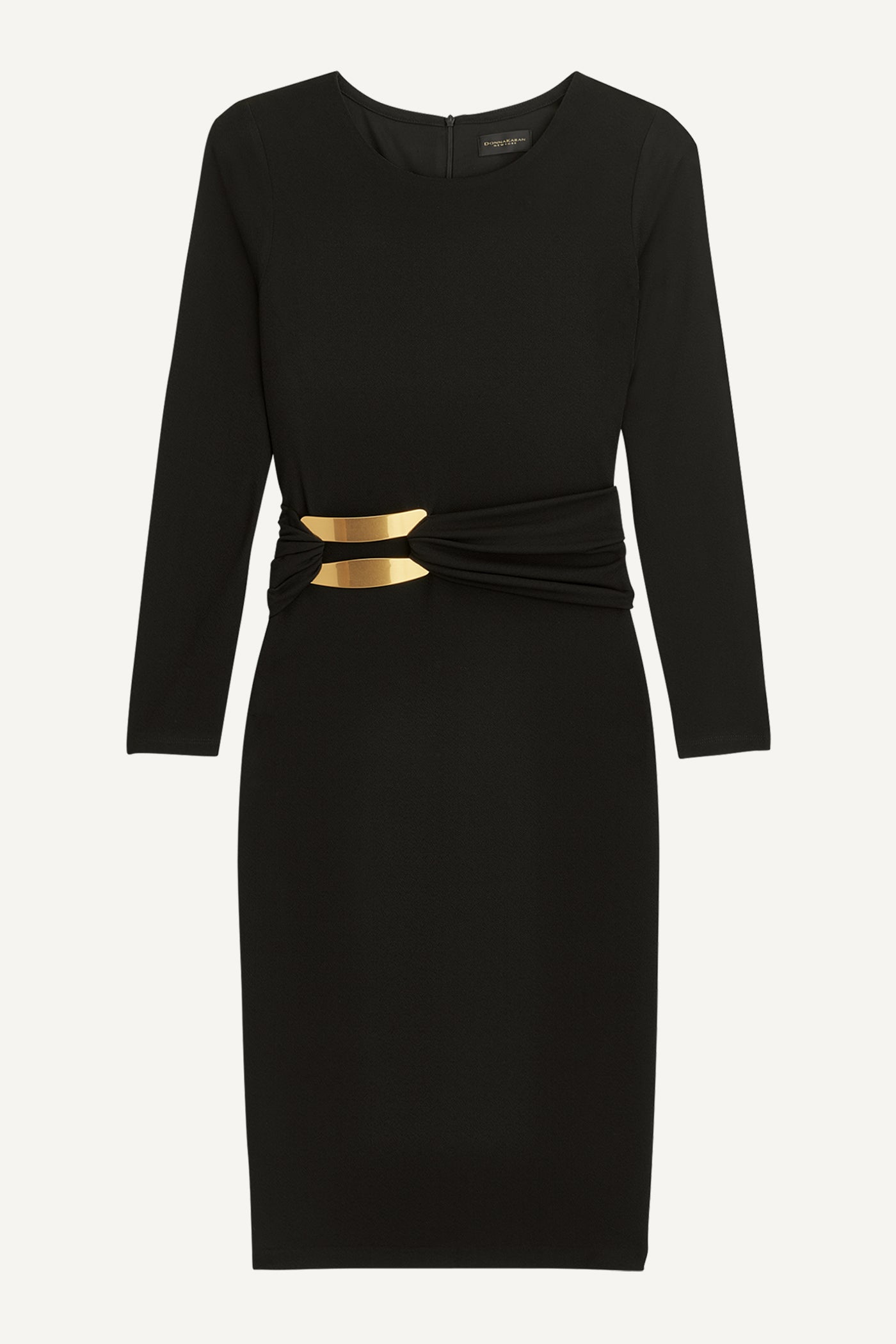 FITTED MIDI DRESS WITH BRUSHED HARDWARE DETAIL