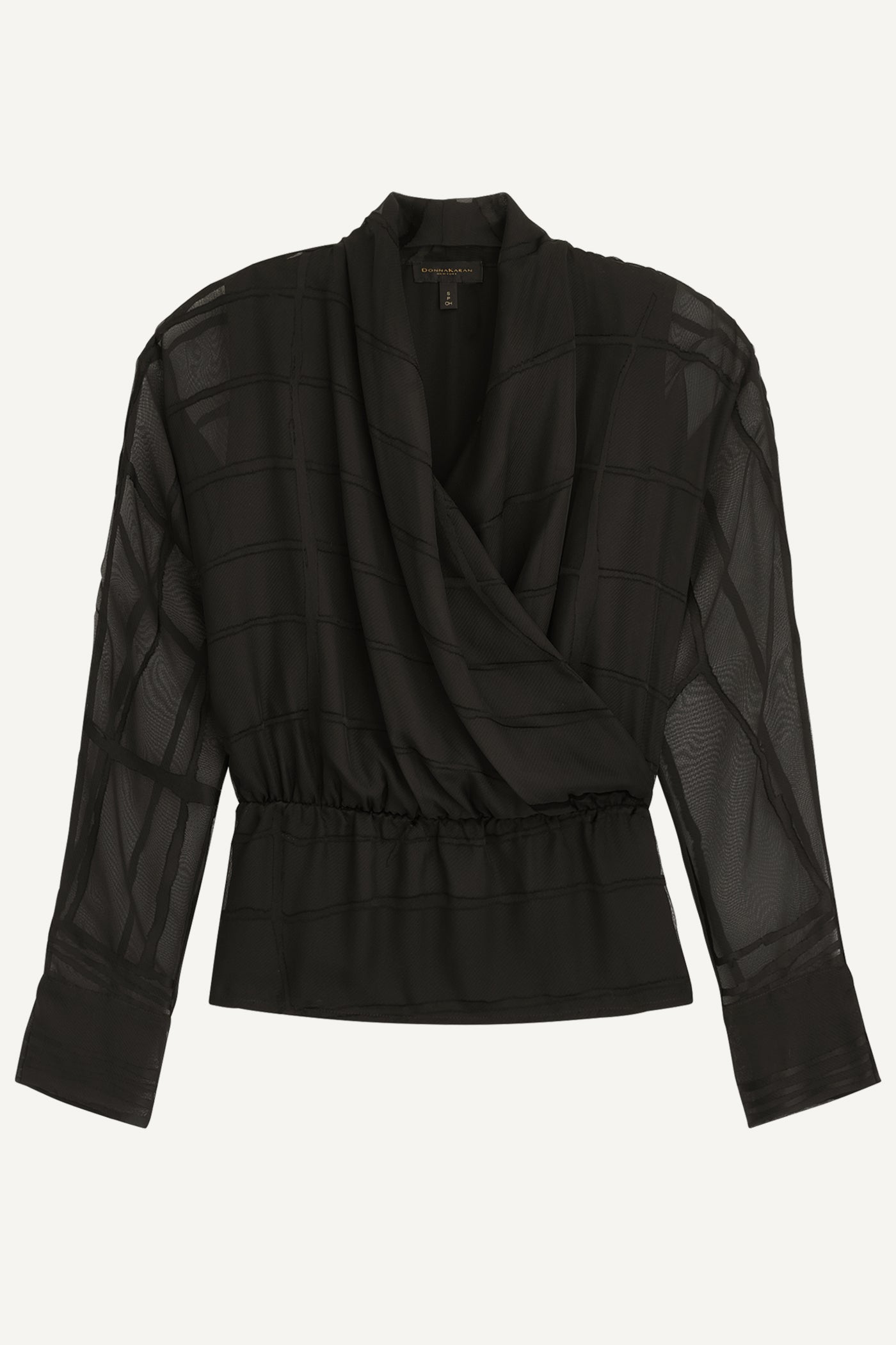 BURNOUT FAUX WRAP BLOUSE