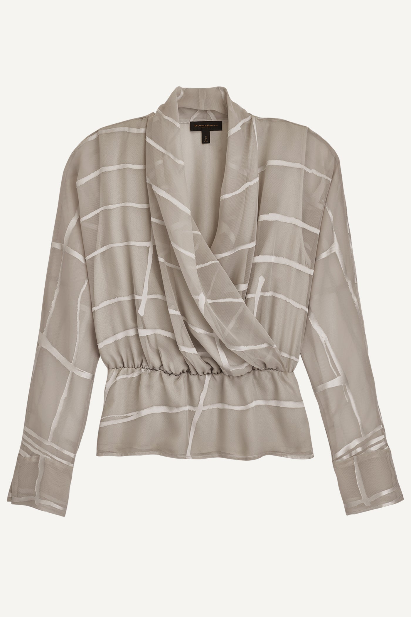 BURNOUT FAUX WRAP BLOUSE