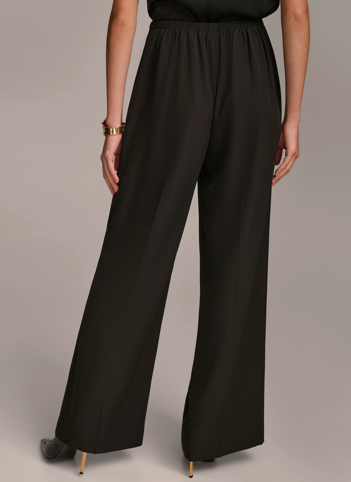 WIDE LEG HIGH WAISTED PANT | Donna Karan