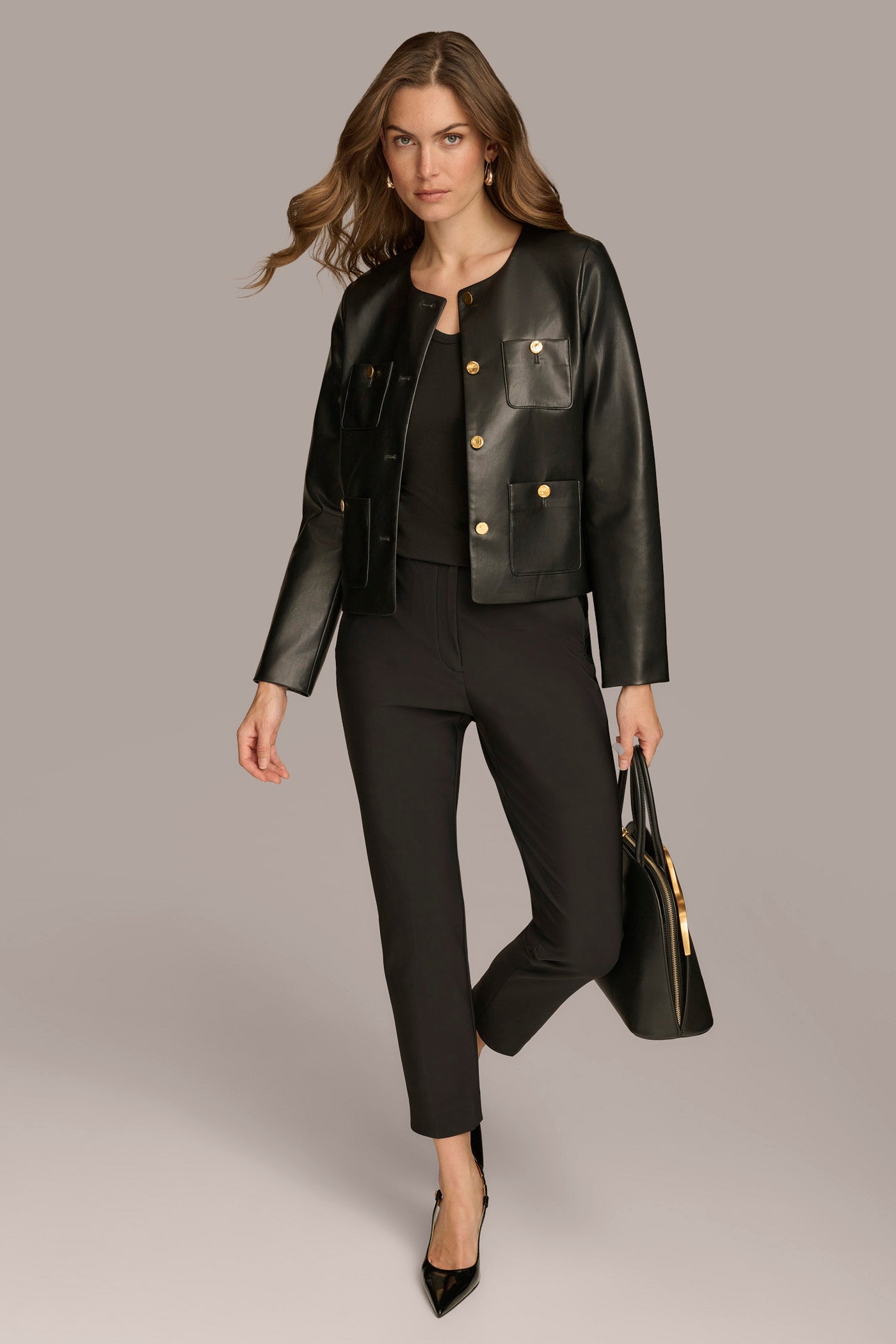 BOXY JACKET WITH GOLD BUTTONS