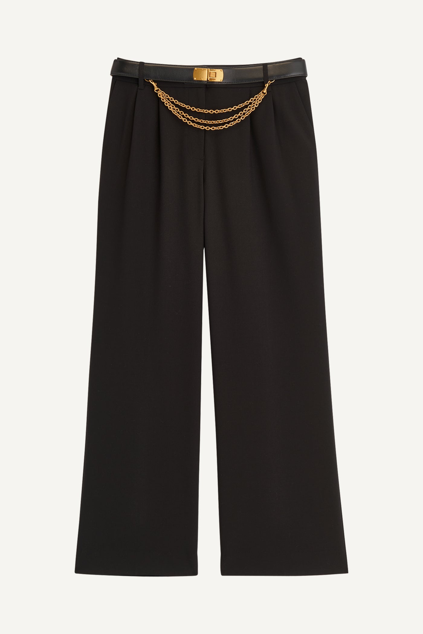 WIDE LEG TROUSER WITH CHAIN BELT