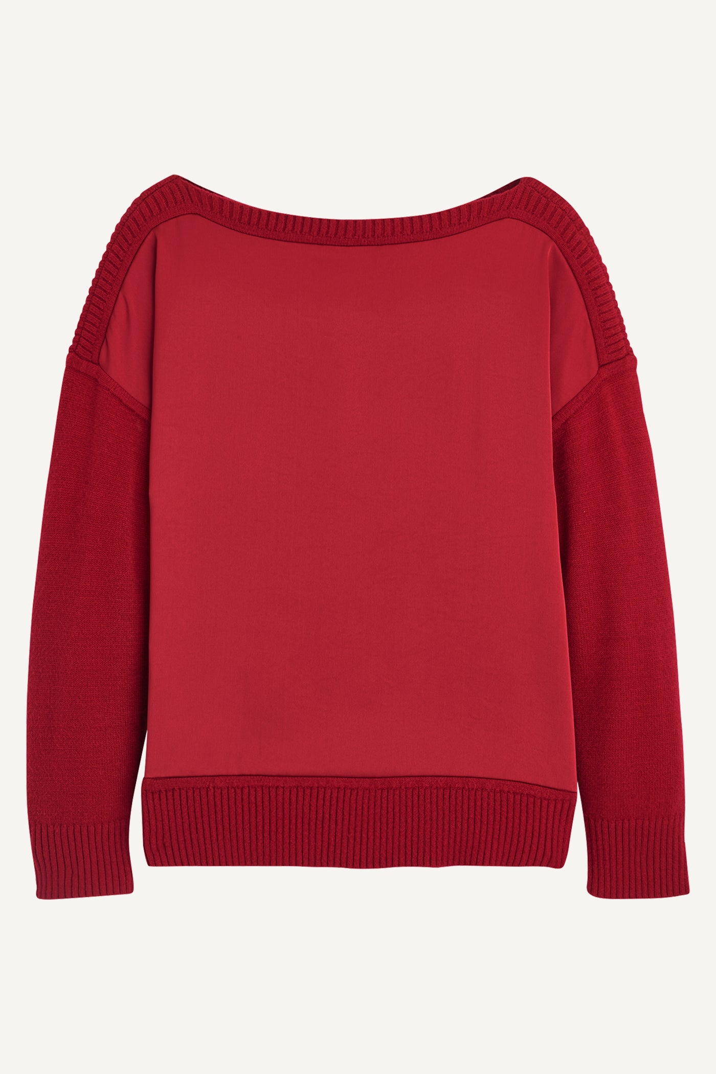 MIXED STITCH BOATNECK SWEATER