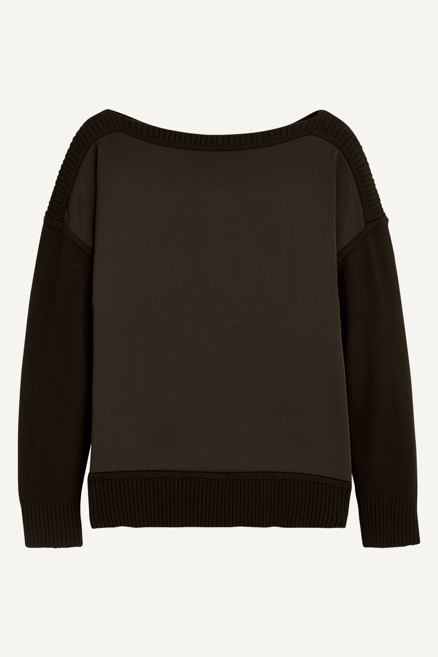 MIXED STITCH BOATNECK SWEATER