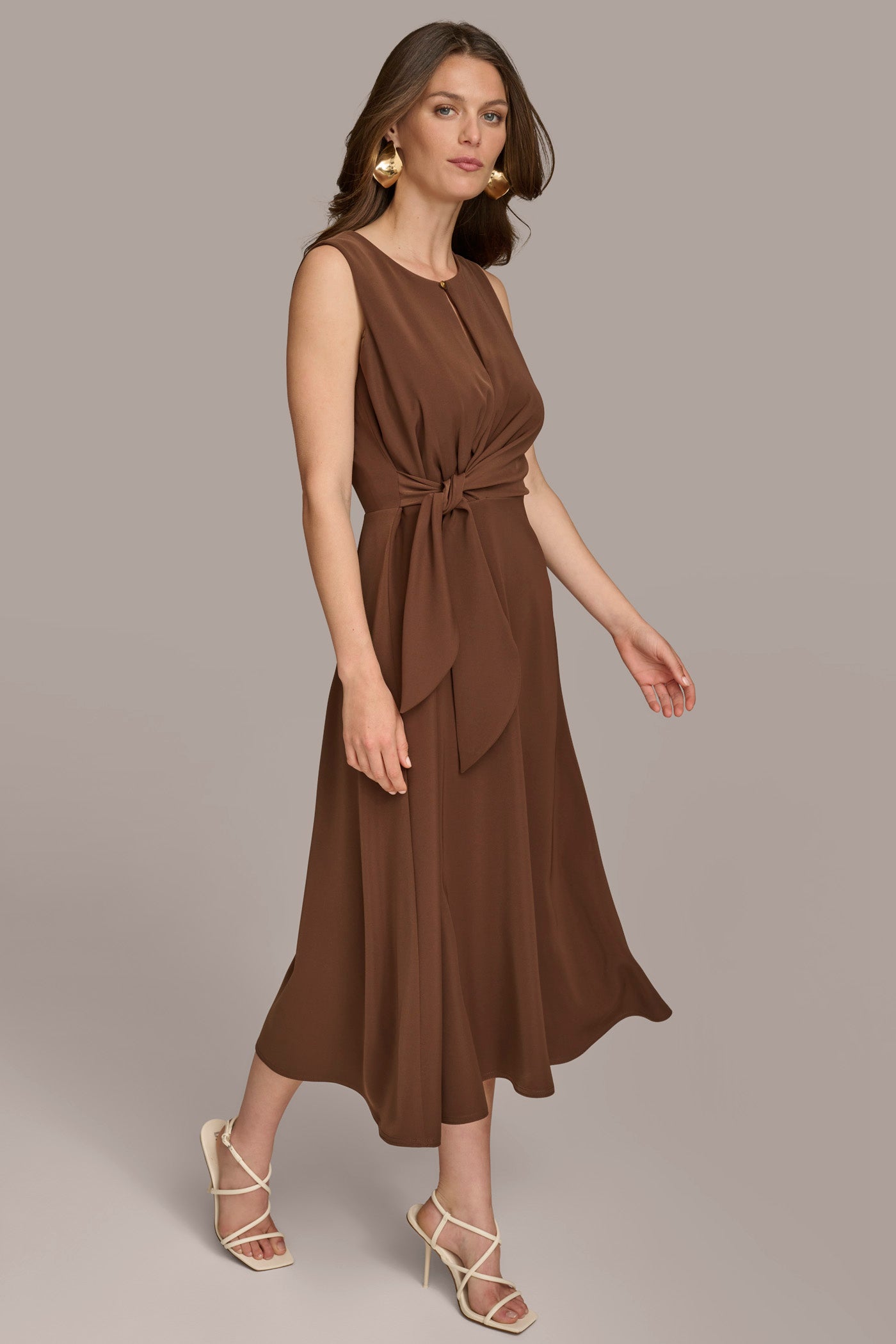 SIDE TIE MIDI DRESS