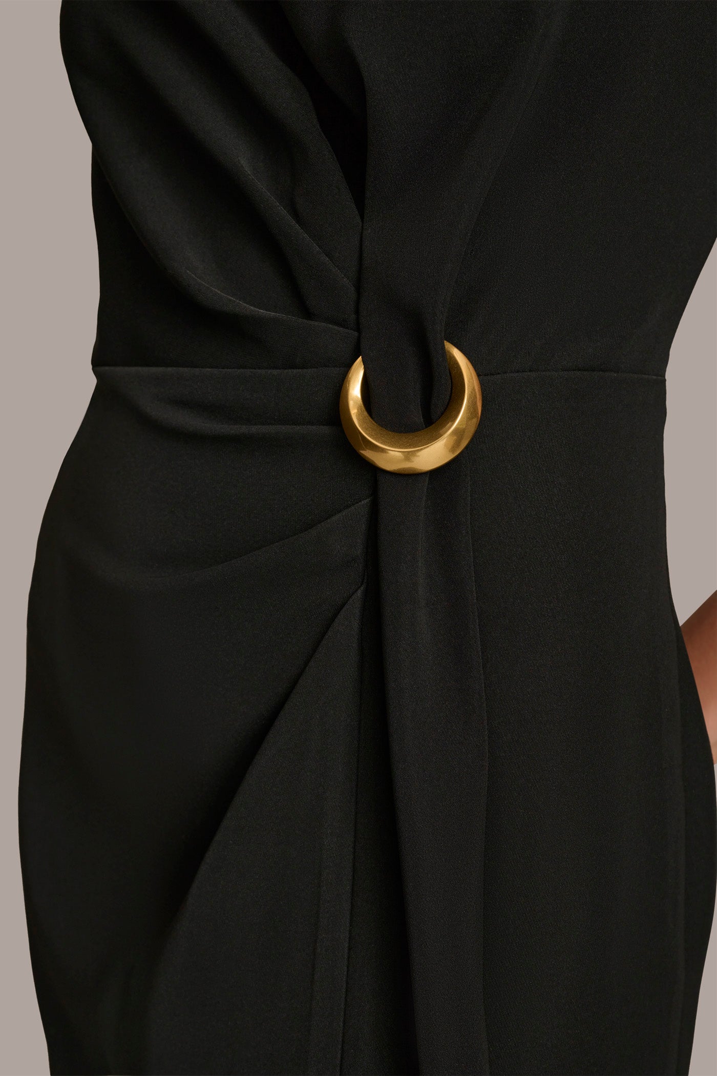 SHEATH MIDI DRESS WITH BRUSHED HARDWARE DETAIL