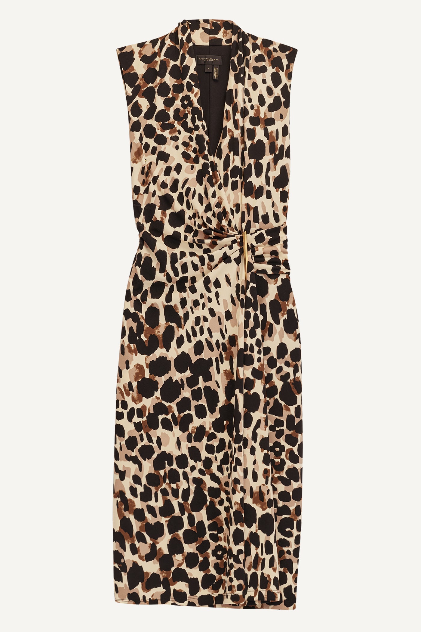 V-NECK LEOPARD MIDI DRESS