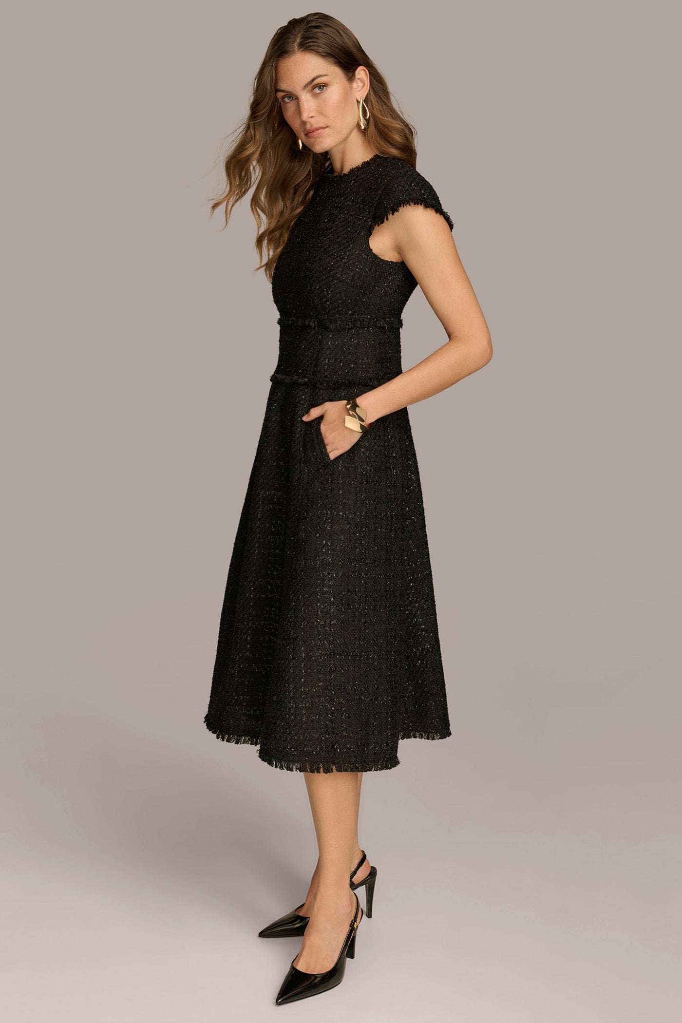 TWEED MIDI DRESS