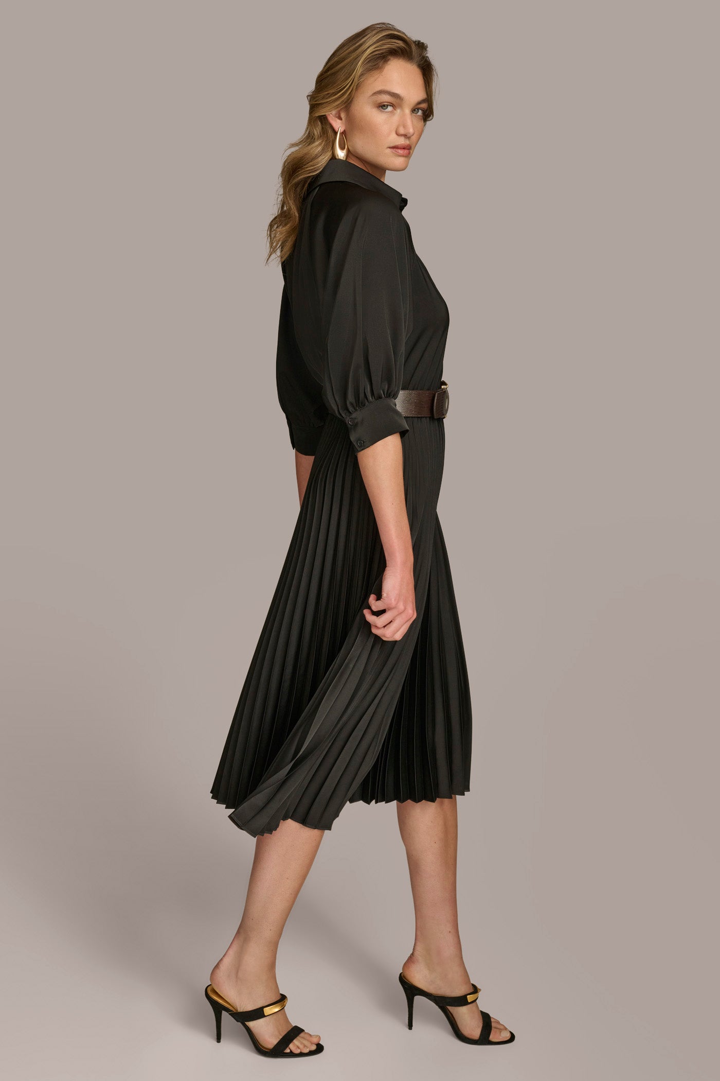 PLEATED SHIRT DRESS