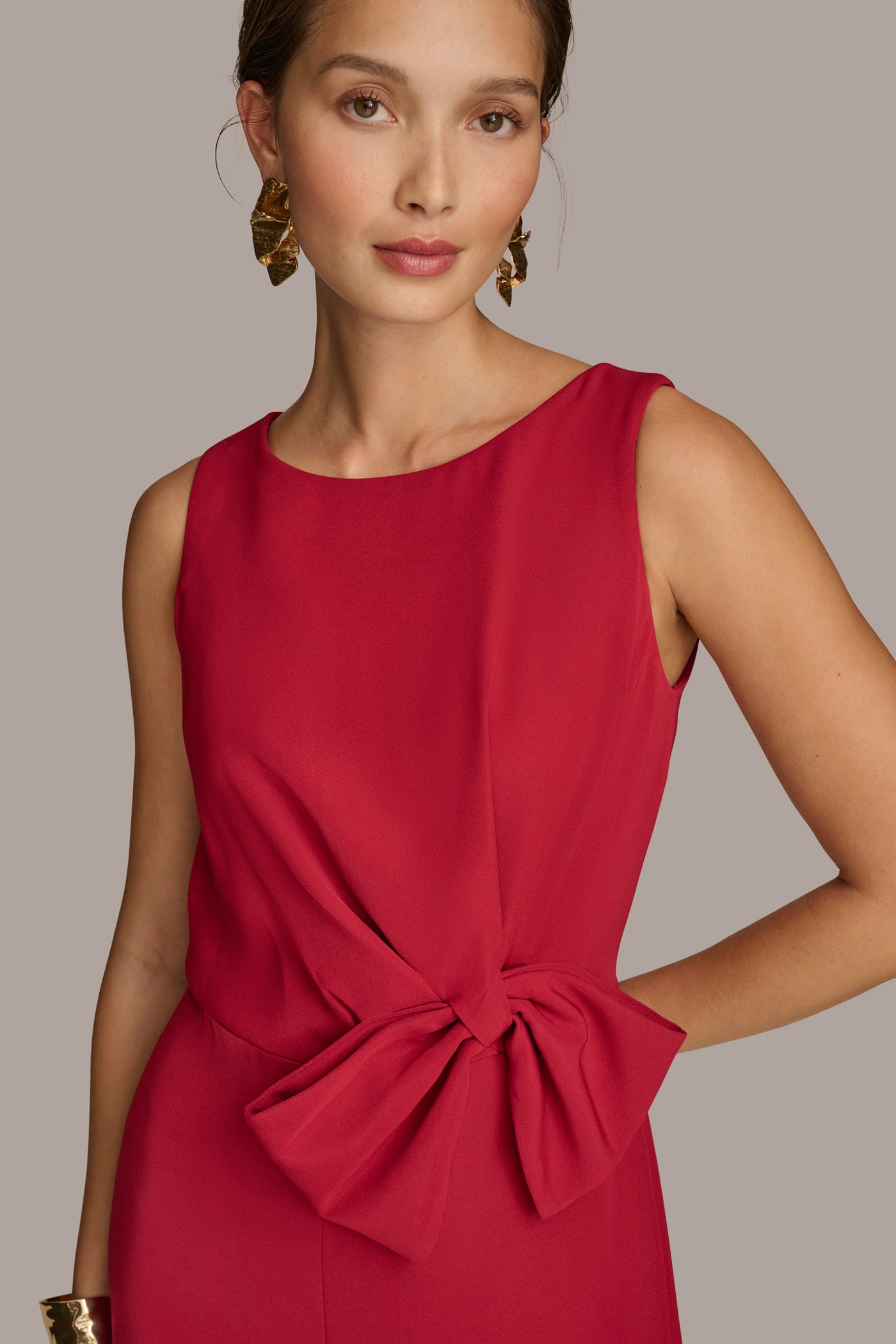 JUMPSUIT WITH SIDE ROUCHED BOW