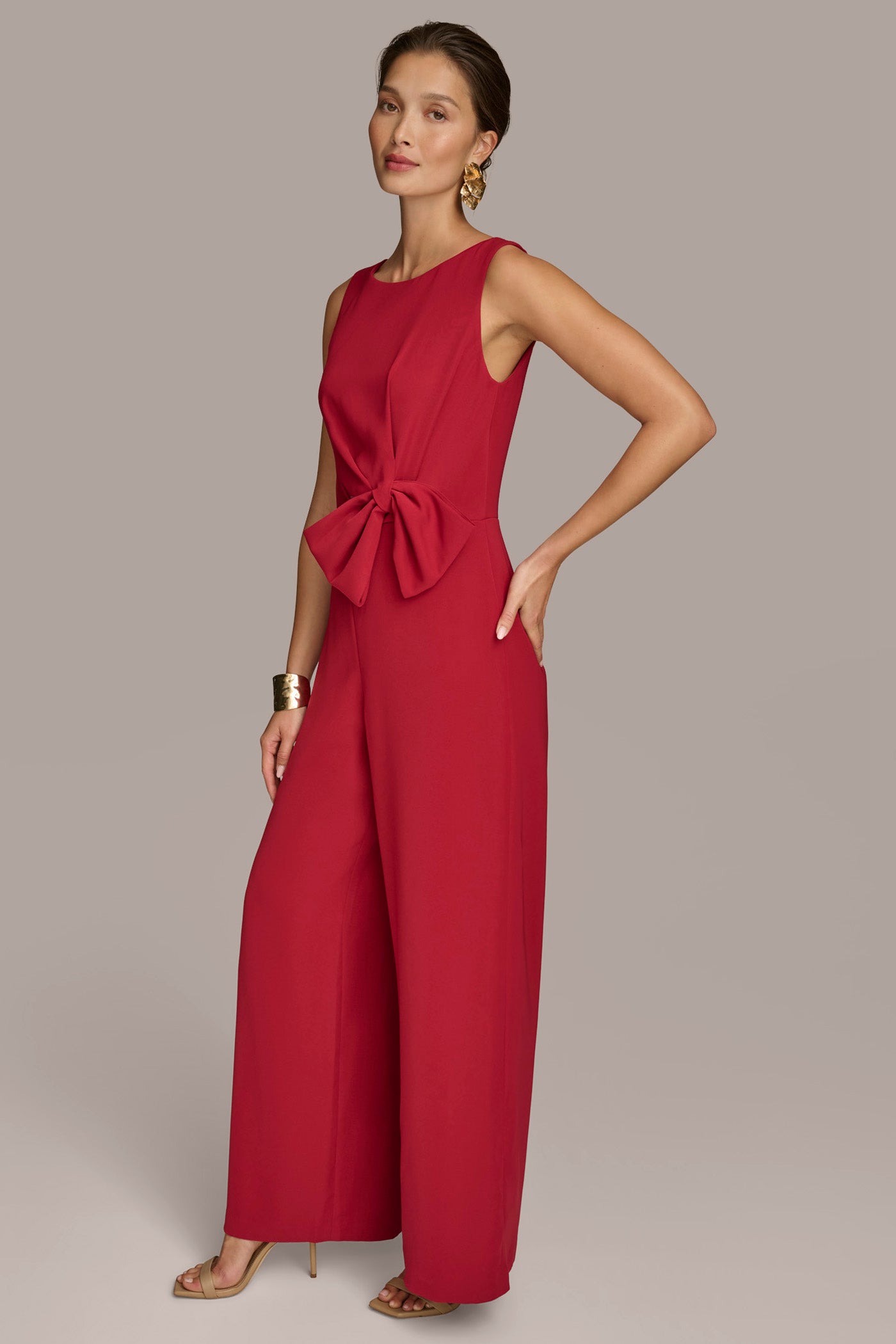 JUMPSUIT WITH SIDE ROUCHED BOW