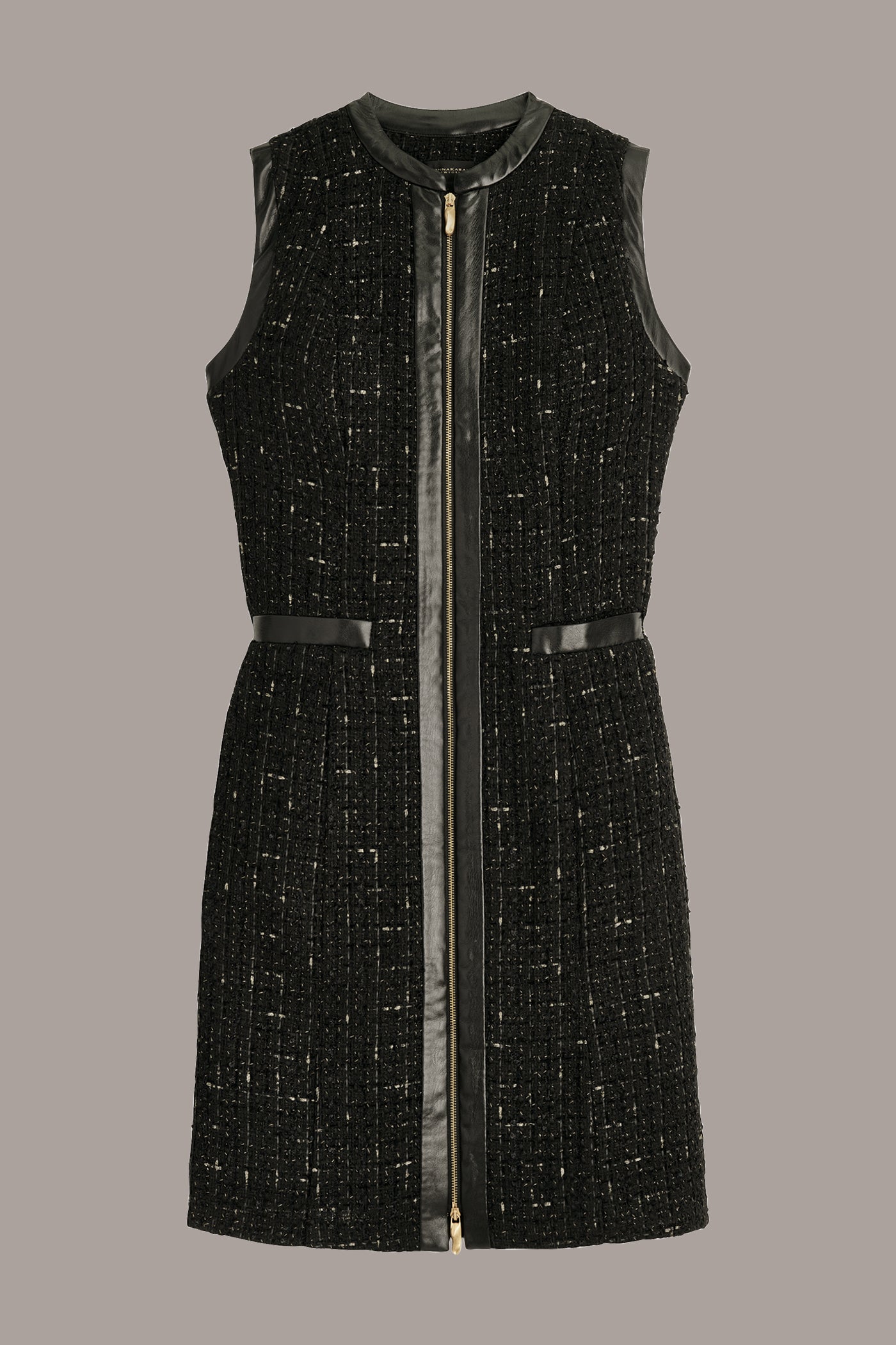 TWEED A LINE DRESS WITH FRONT ZIPPER