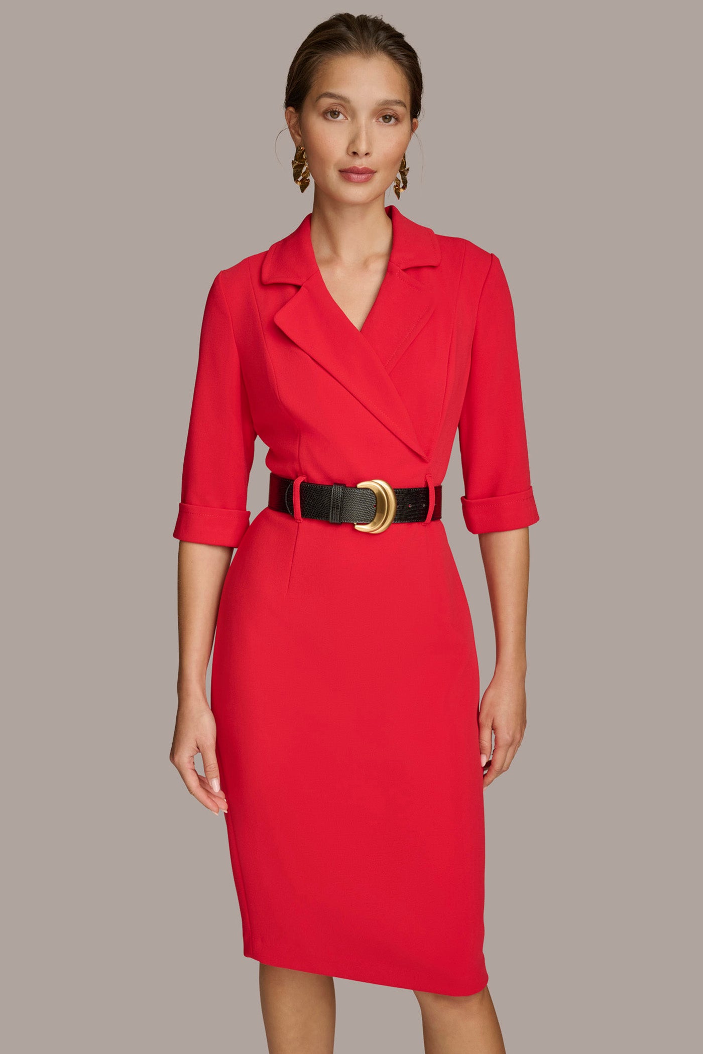 BELTED SHEATH DRESS