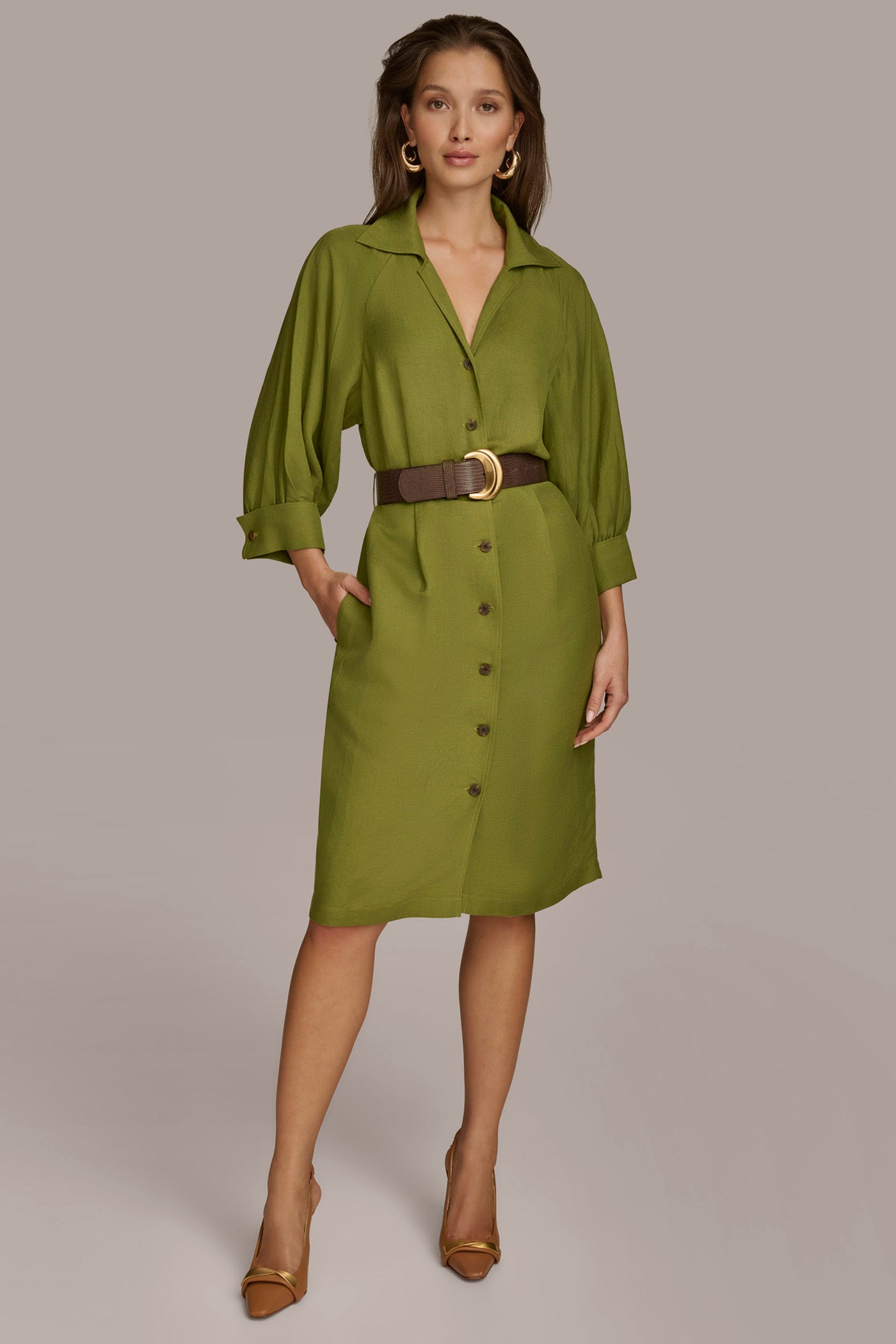 LINEN SHIRT DRESS Donna Karan