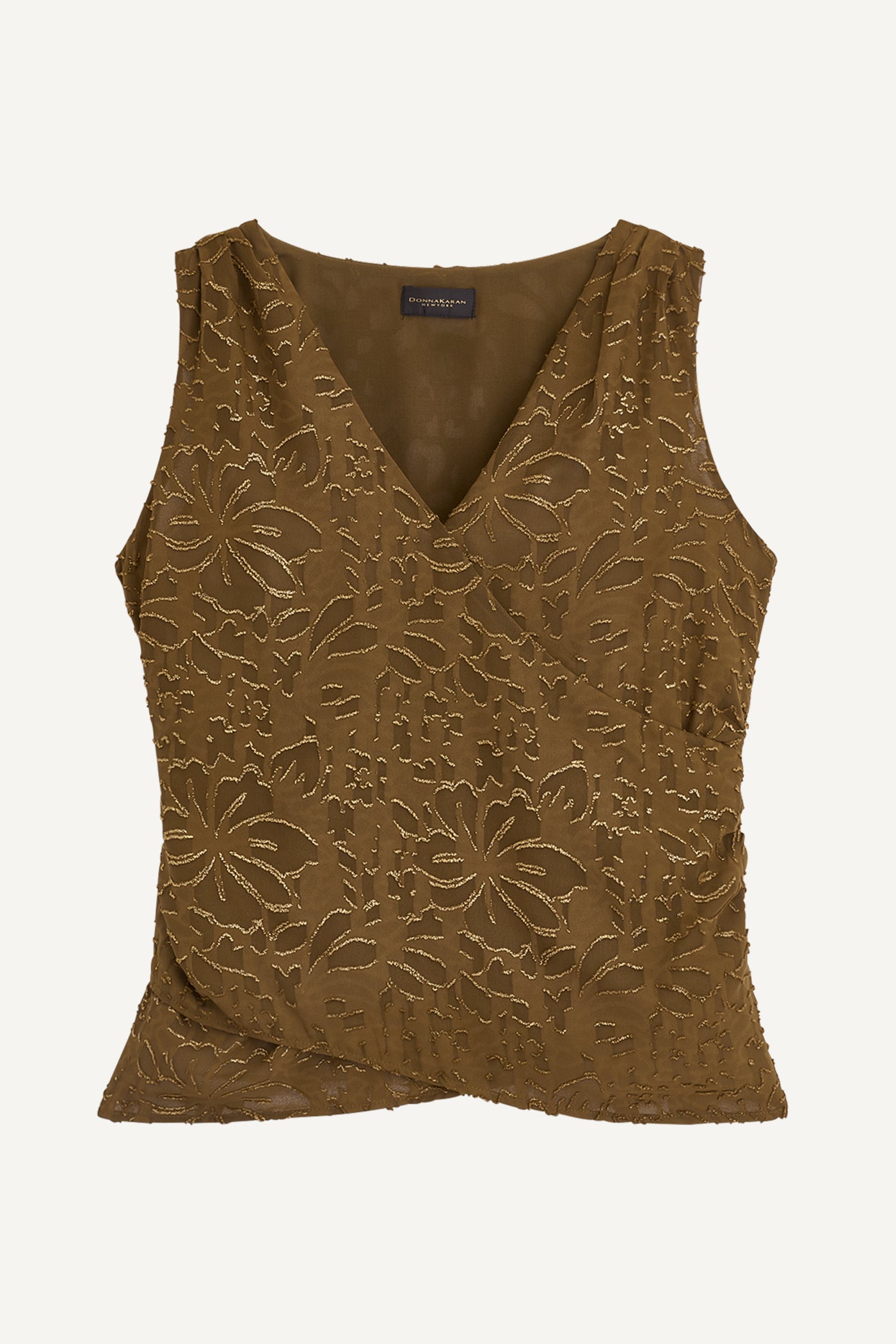 SLEEVELESS NOVELTY V-NECK BLOUSE