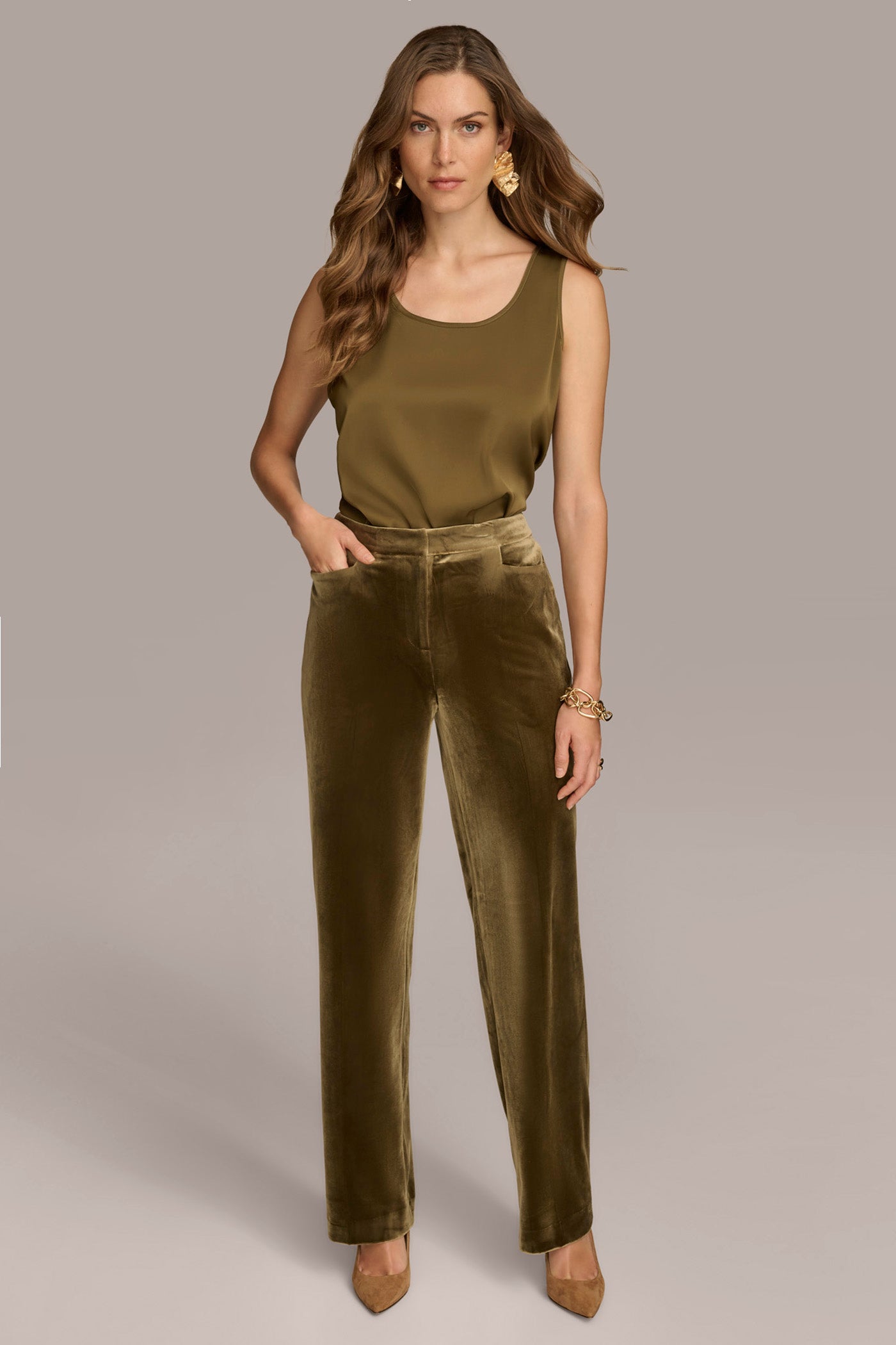 VELVET STRAIGHT LEG PANT