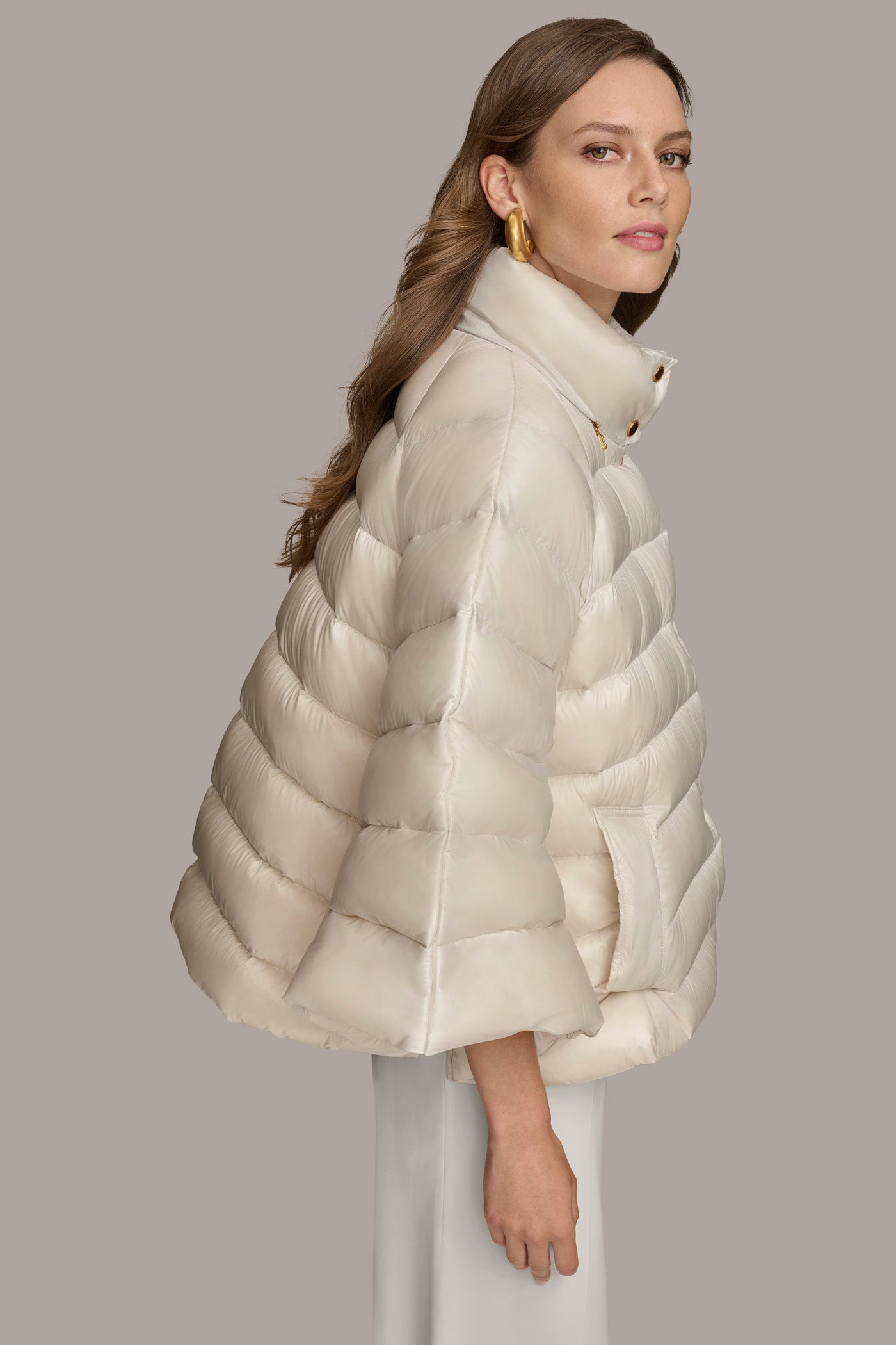 Puffer cape coat on sale