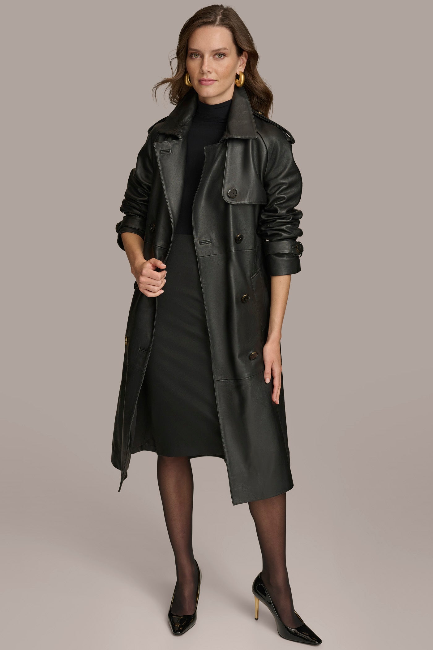 LONG LEATHER COAT