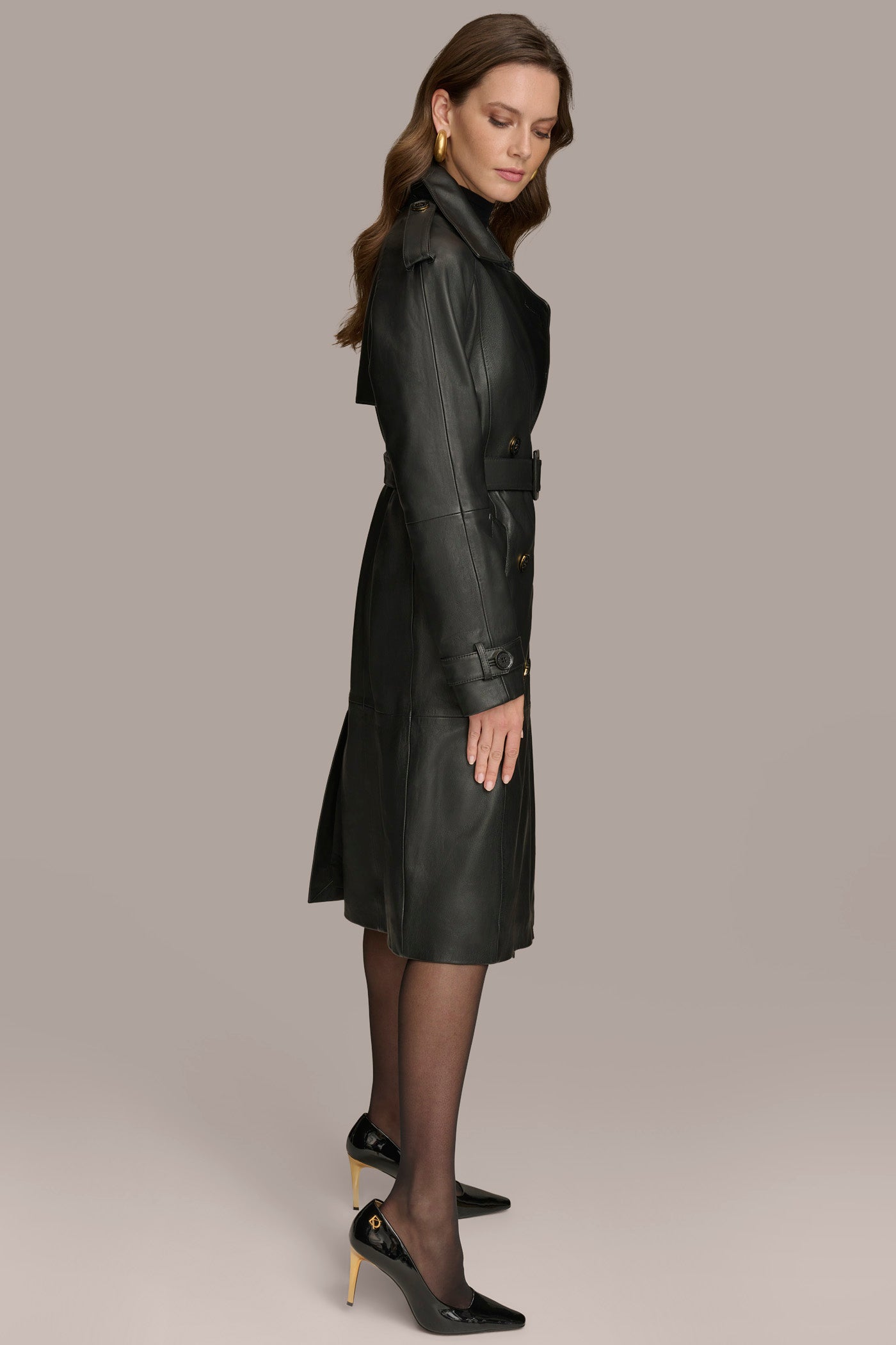 LONG LEATHER COAT