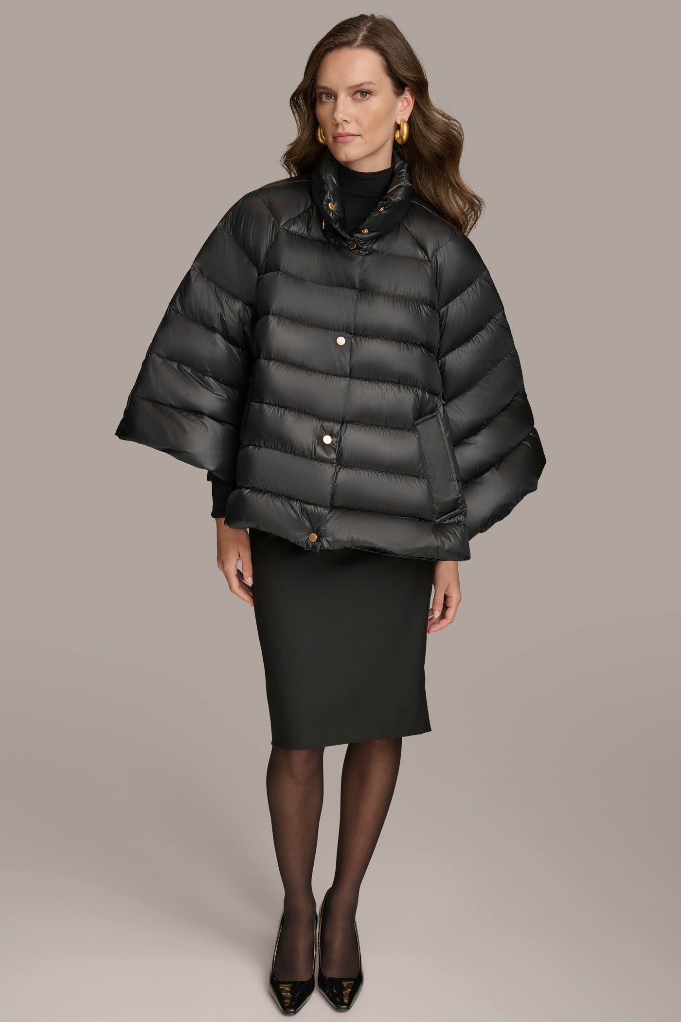 Puffer cape jacket hotsell