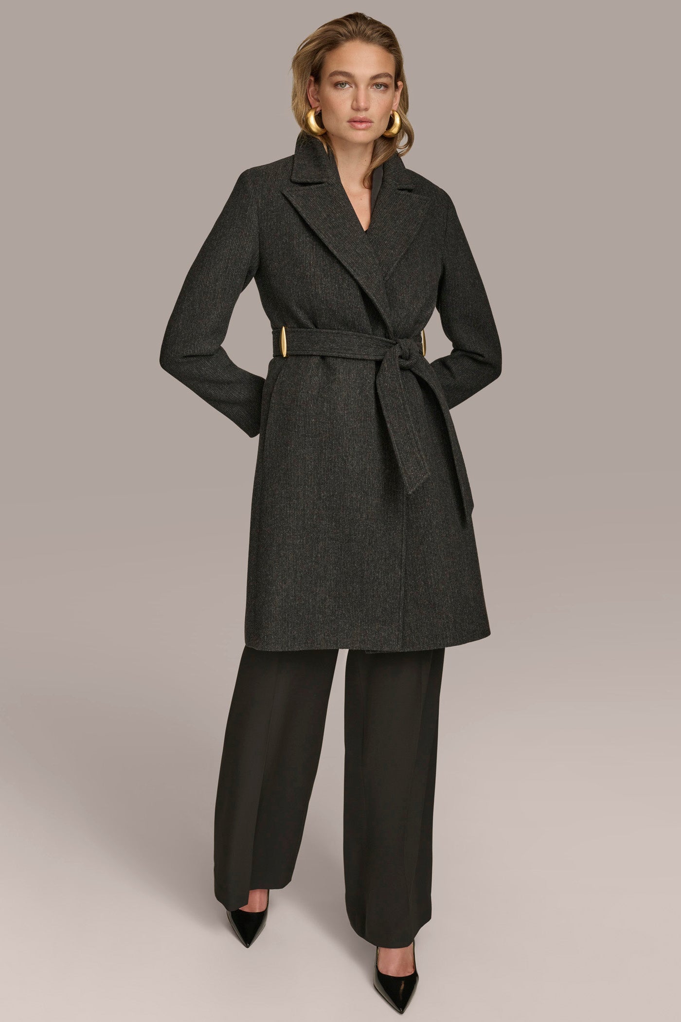 WOOL LONG WRAP COAT