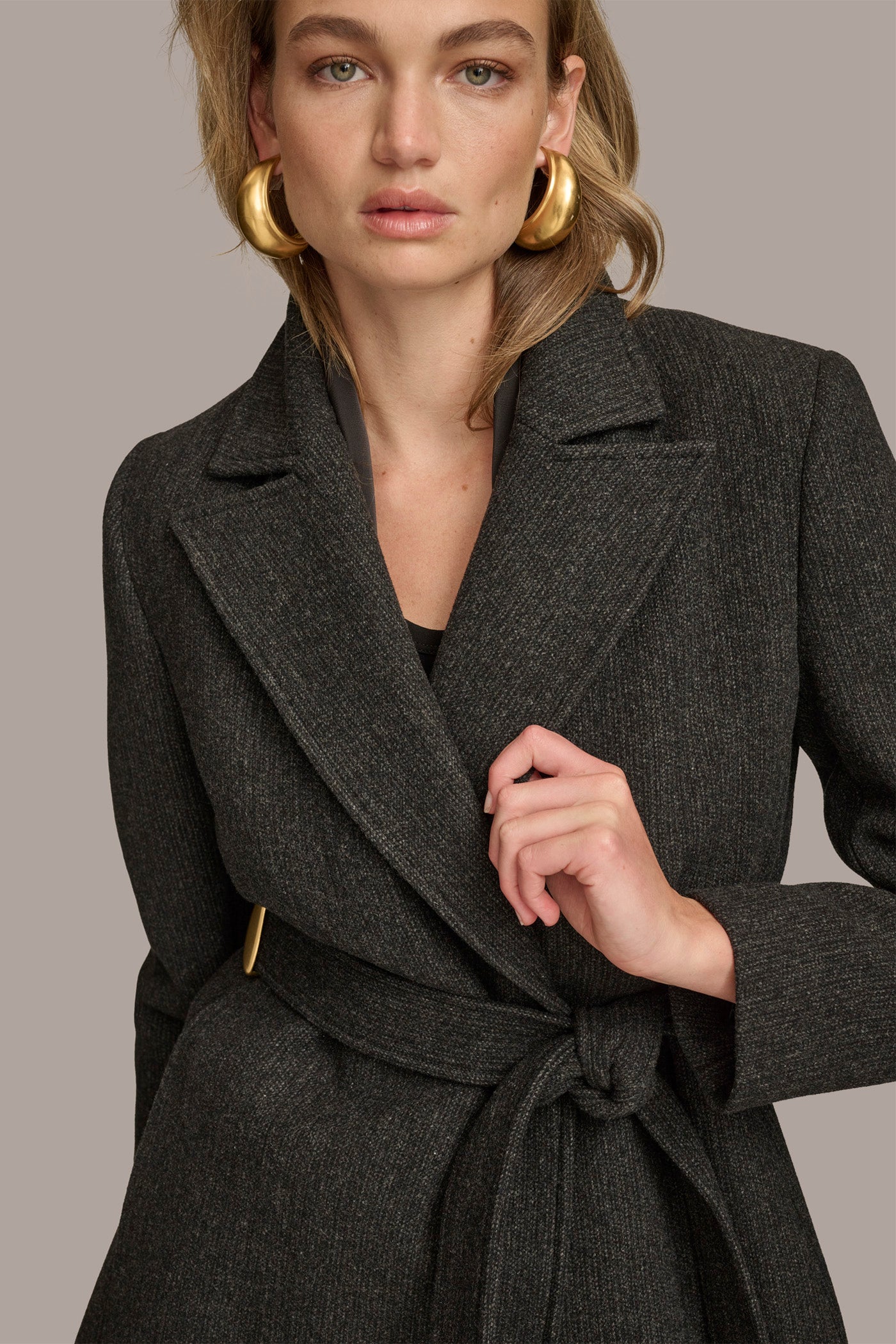 WOOL LONG WRAP COAT