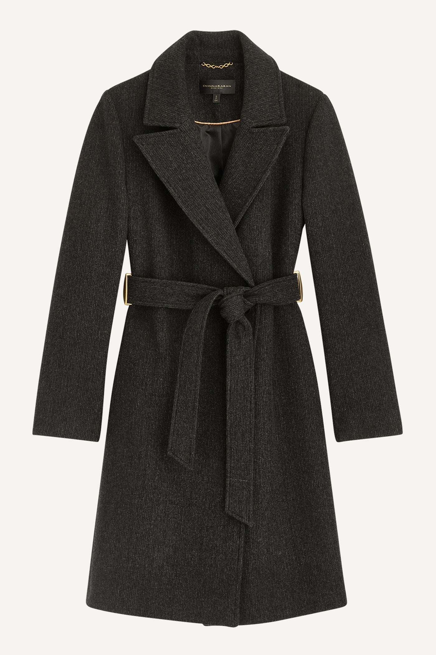 Calvin klein notch collar wrap coat best sale