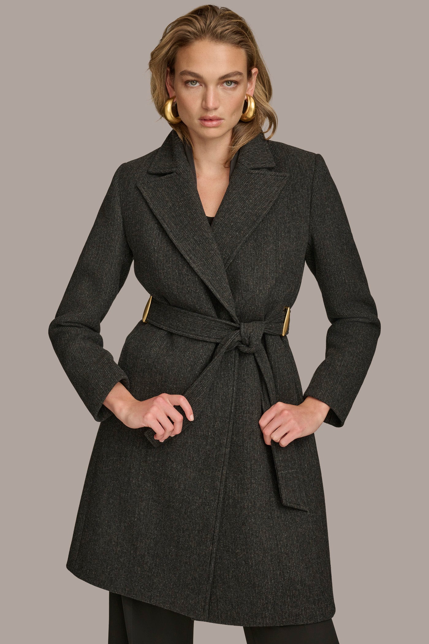 WOOL LONG WRAP COAT