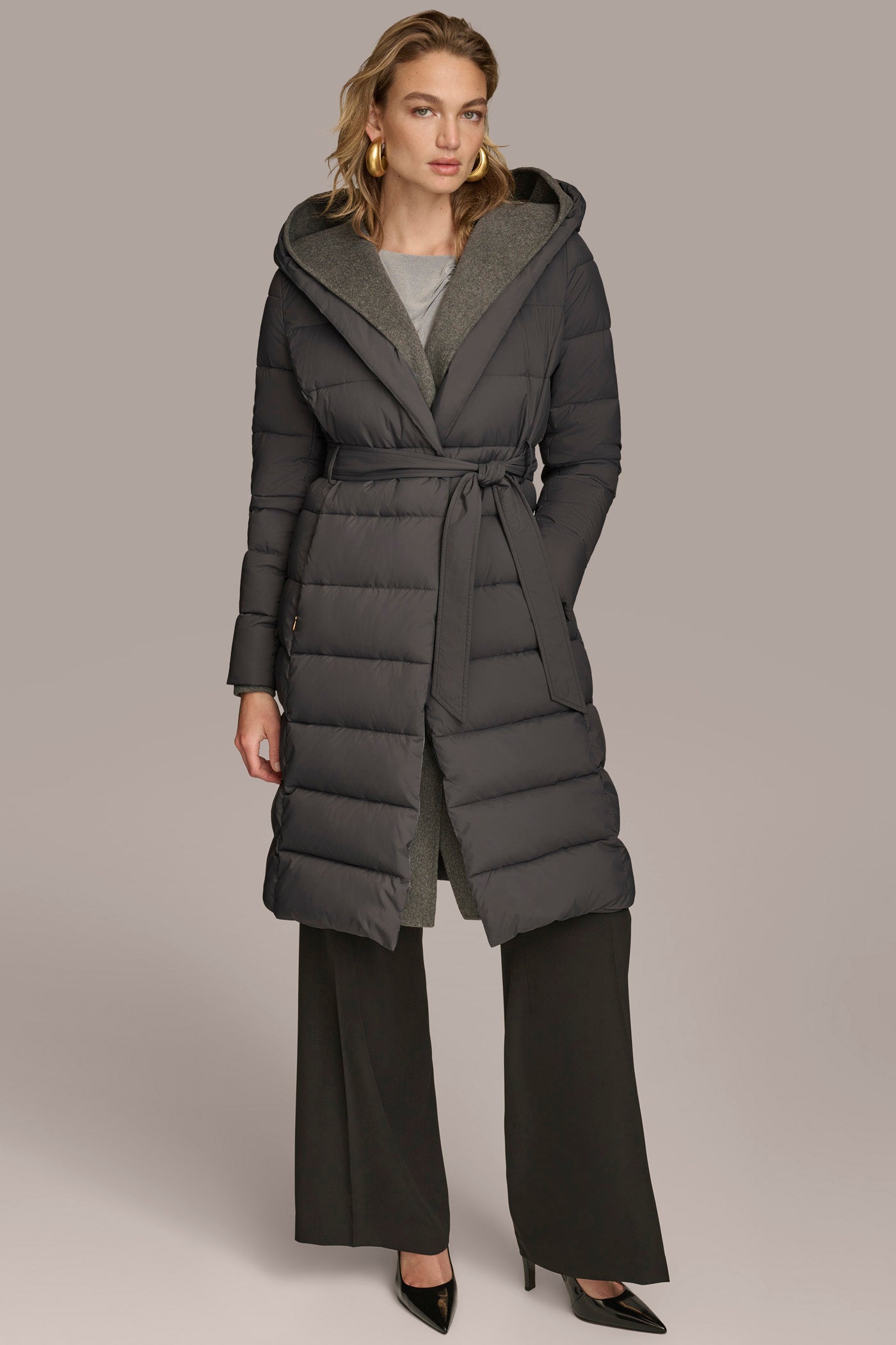 TIE WAIST PUFFER