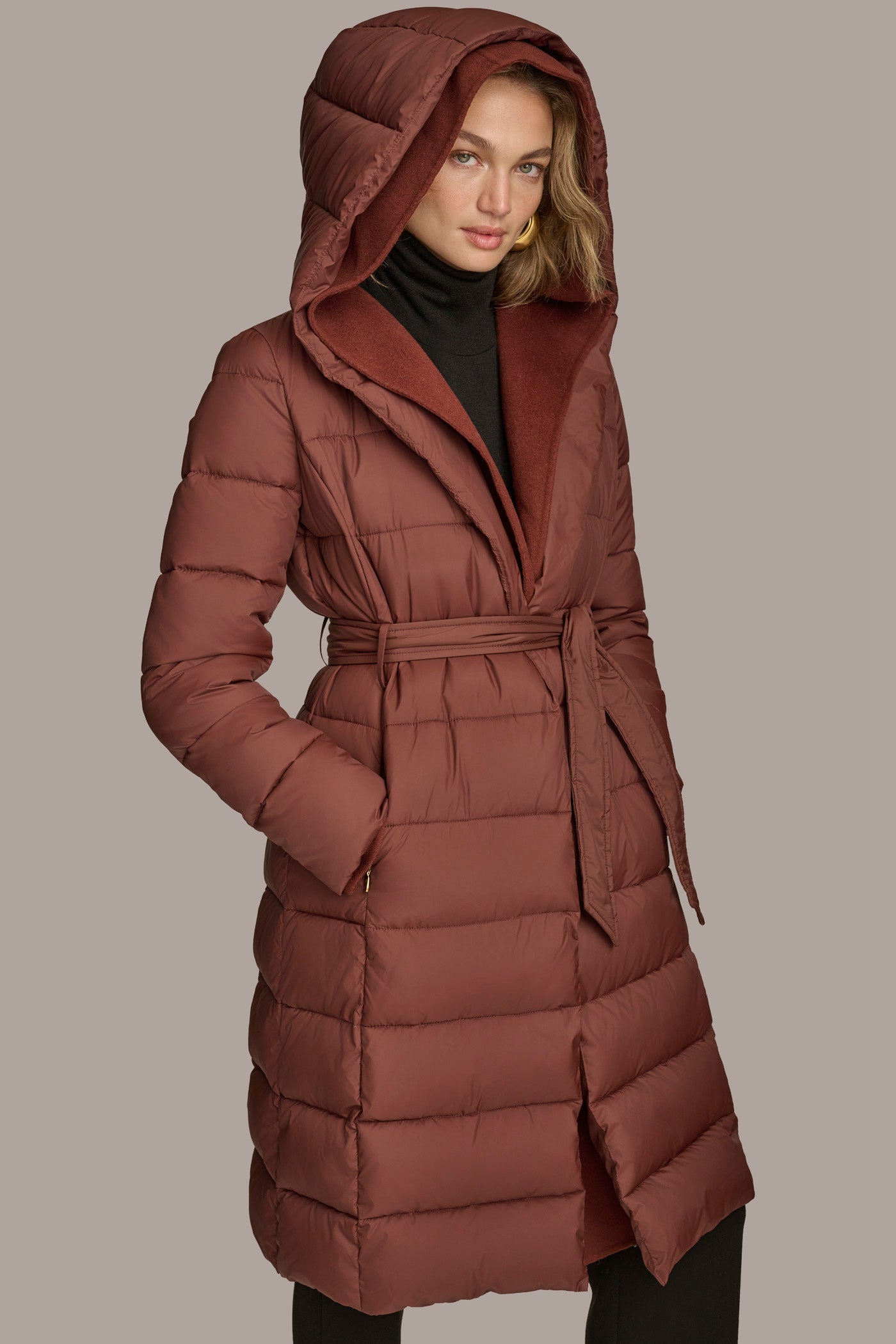 TIE WAIST PUFFER