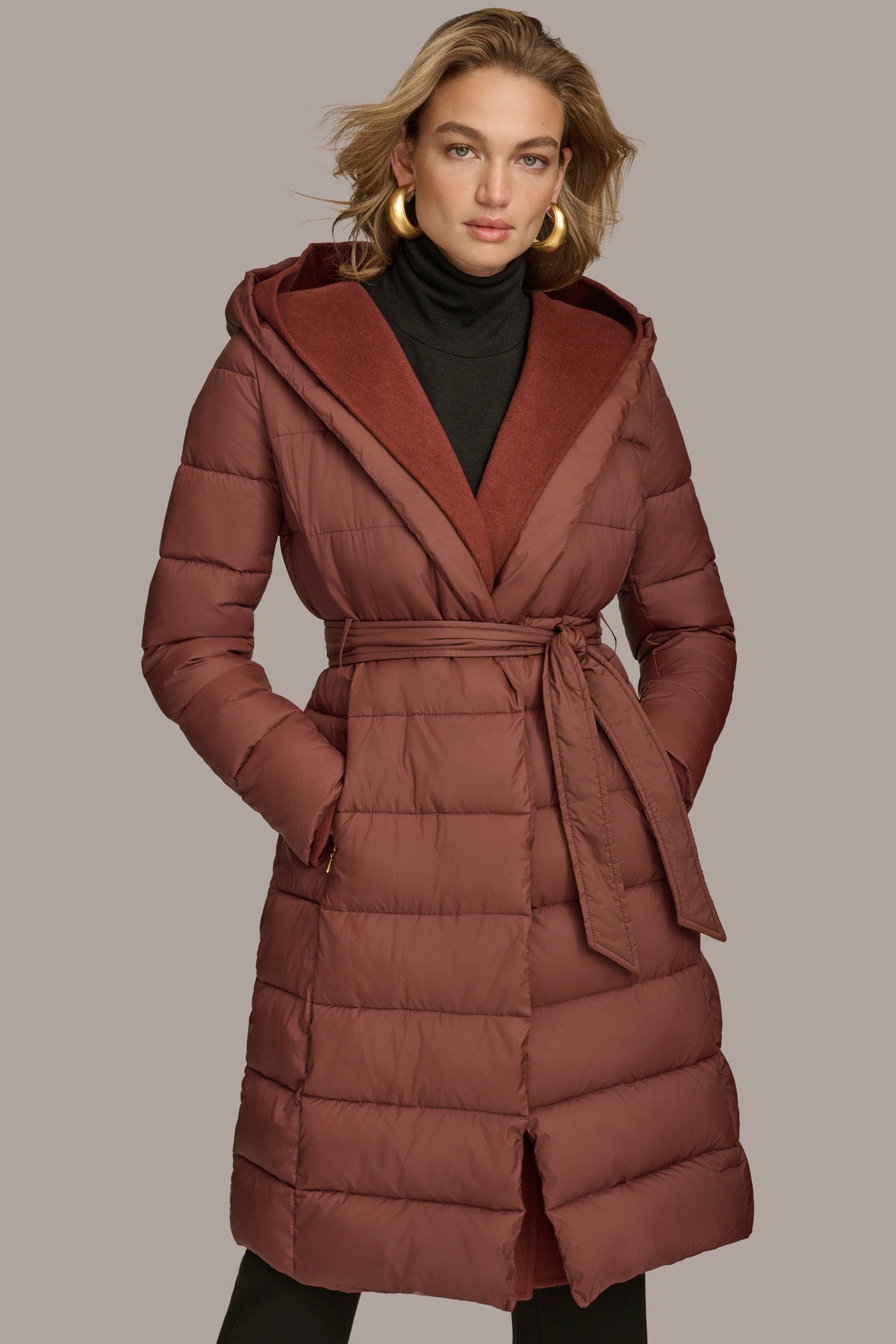 TIE WAIST PUFFER