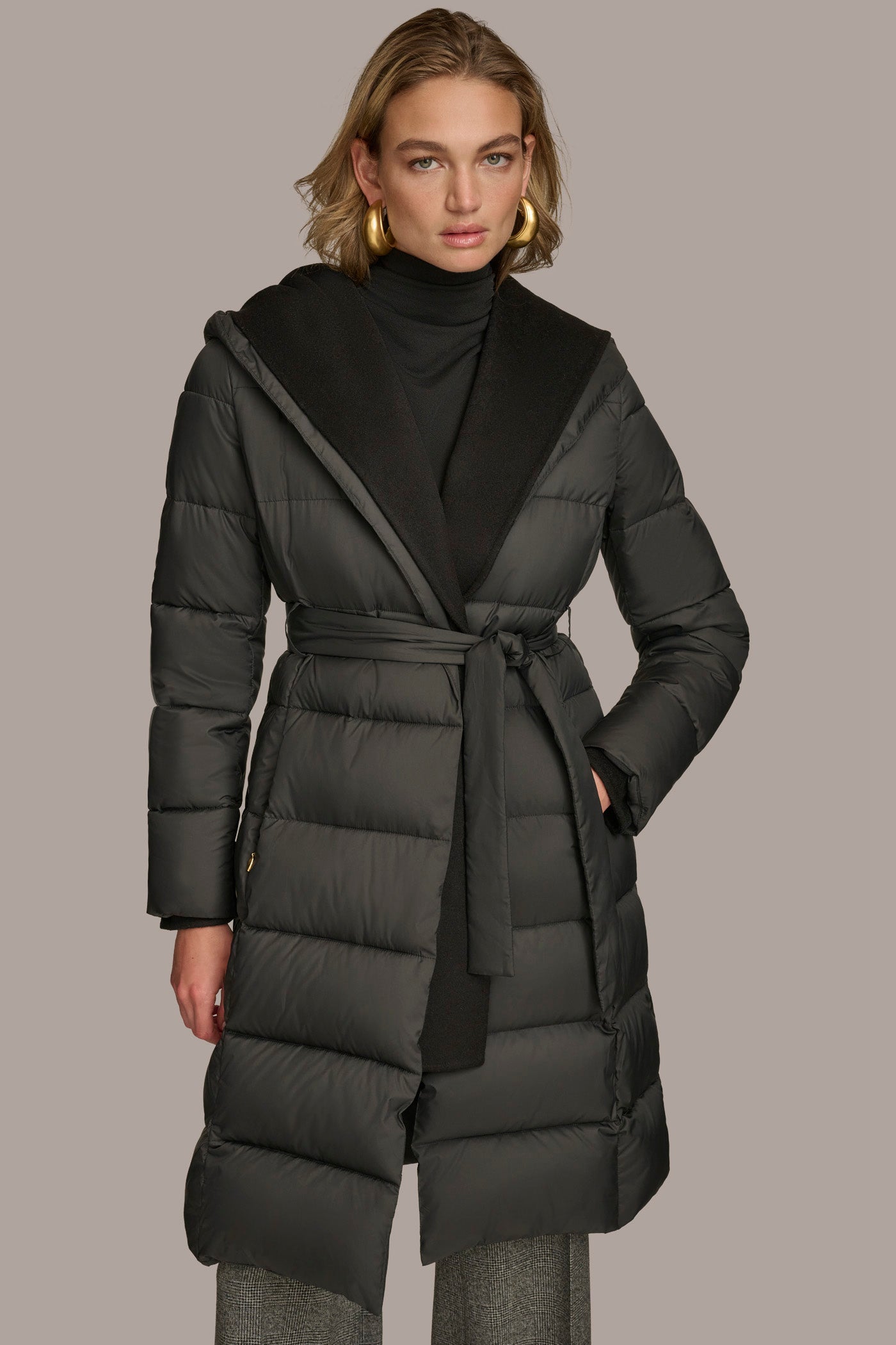 TIE WAIST PUFFER