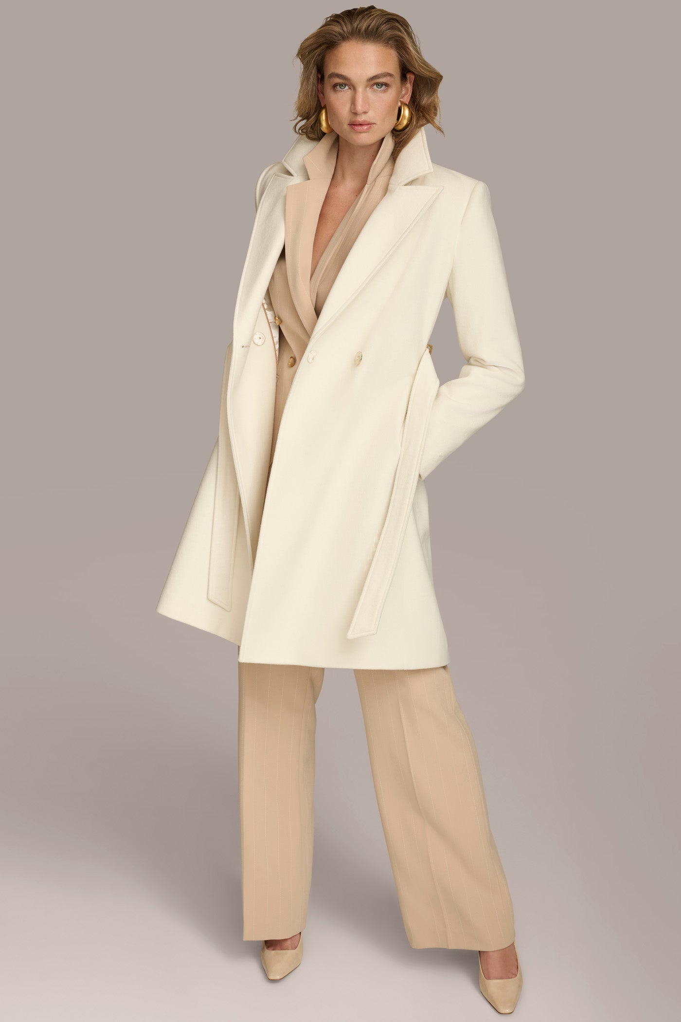 WOOL LONG WRAP COAT