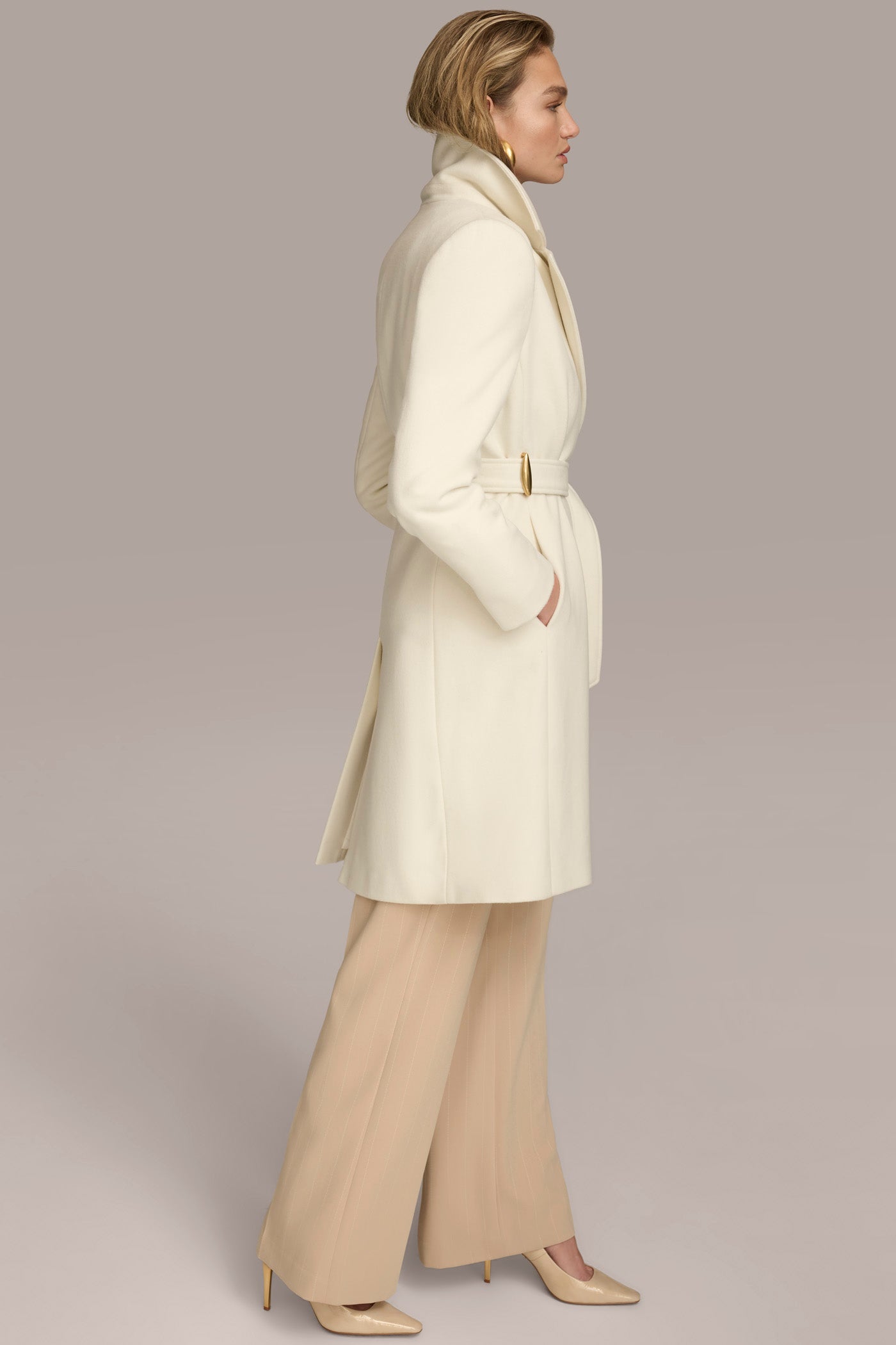 WOOL LONG WRAP COAT