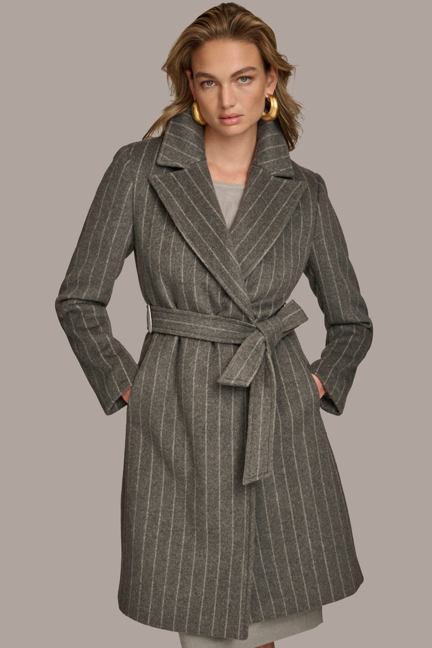 WOOL LONG WRAP COAT