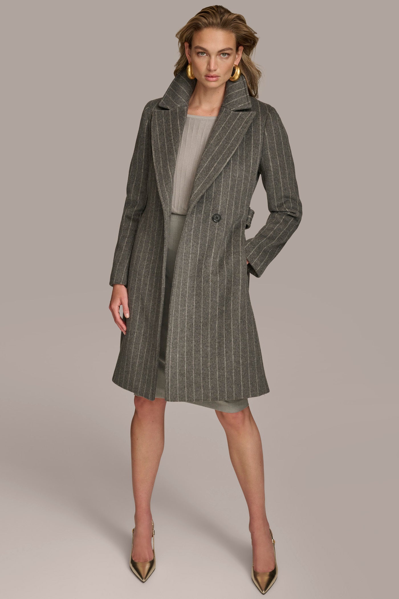 WOOL LONG WRAP COAT