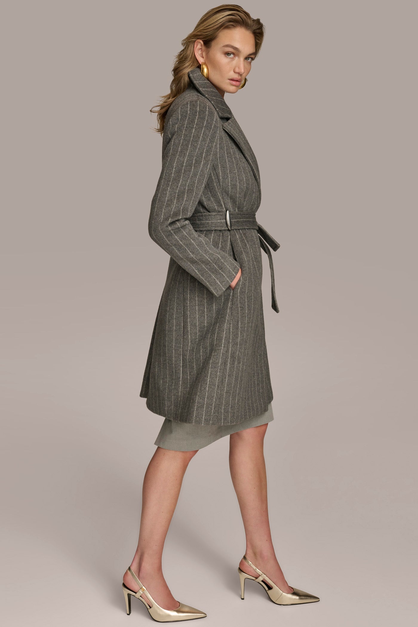 WOOL LONG WRAP COAT