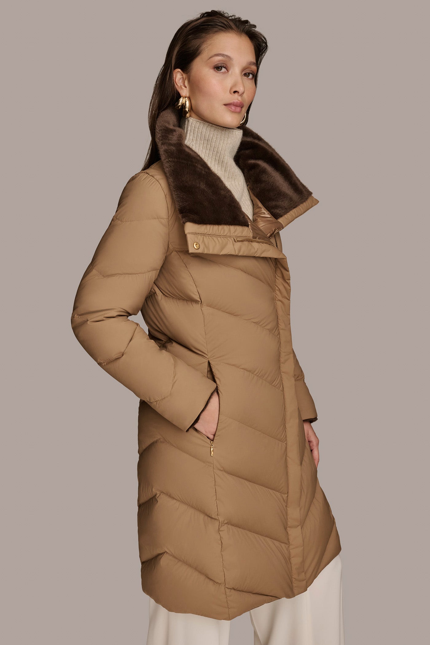 Donna karan down puffer jacket online