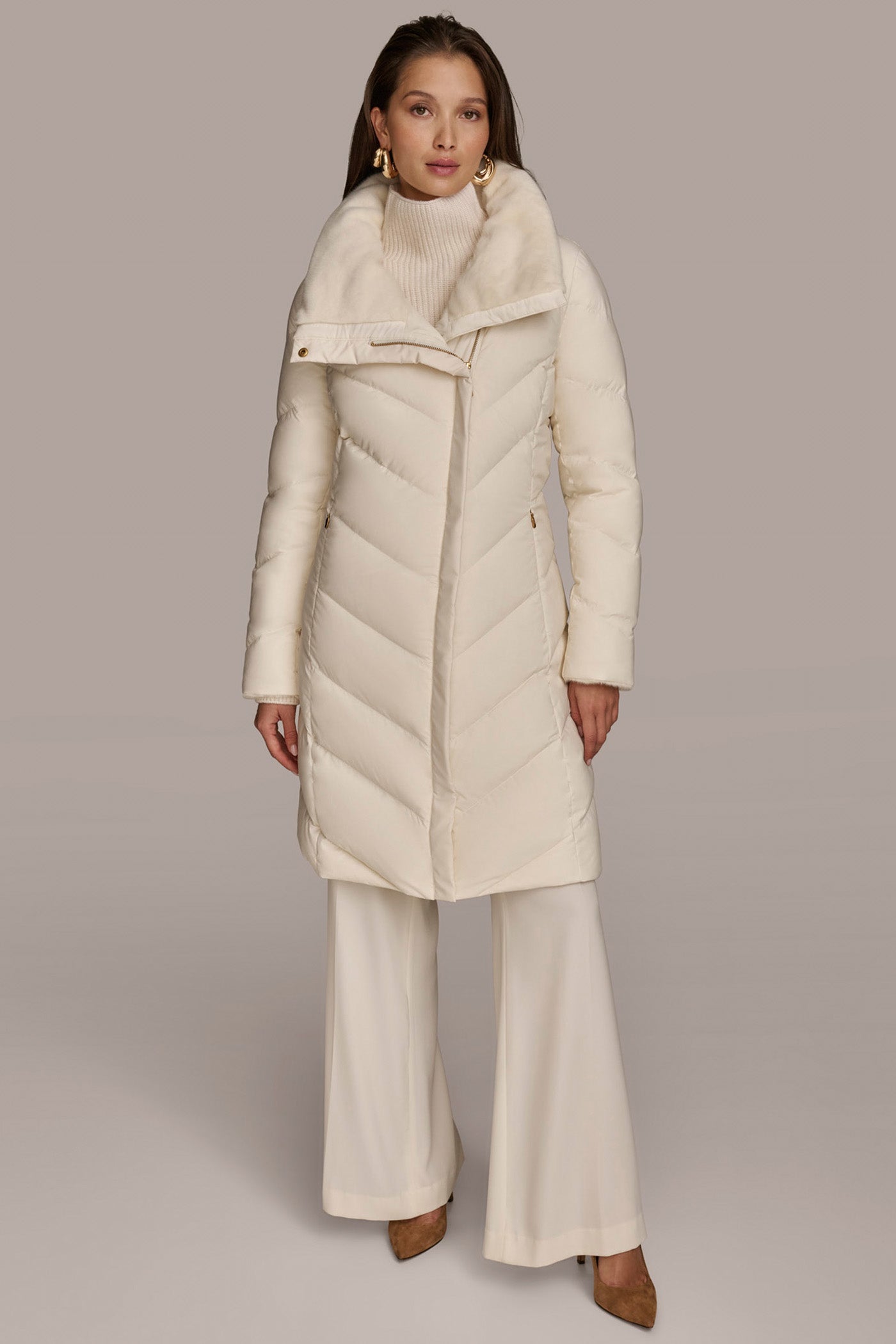 Long Down Filled Puffer Coat Donna Karan